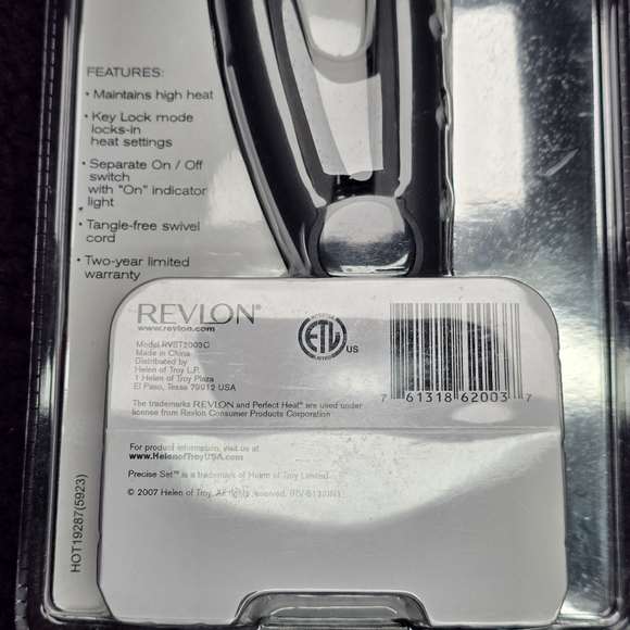 NEW Revlon 1" Perfect Heat Nano-Silver Tourmaline Ceramic Flat Iron-Hair Stylist - Picture 6 of 8